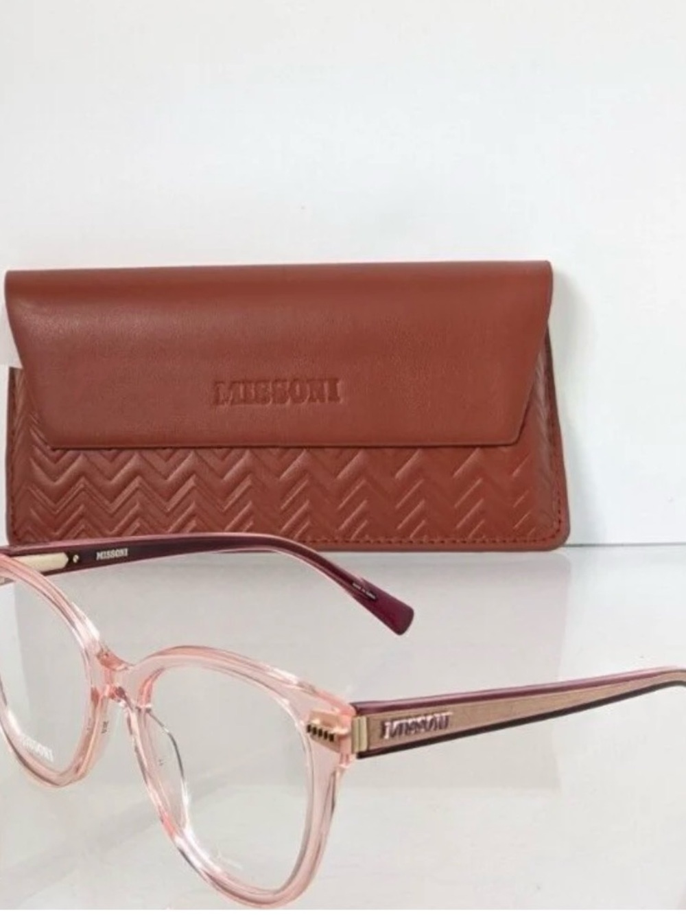Missoni Pink Transparent Cat-Eye Glasses new with Case